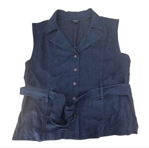 Banana Republic Denim Tie Waist Top